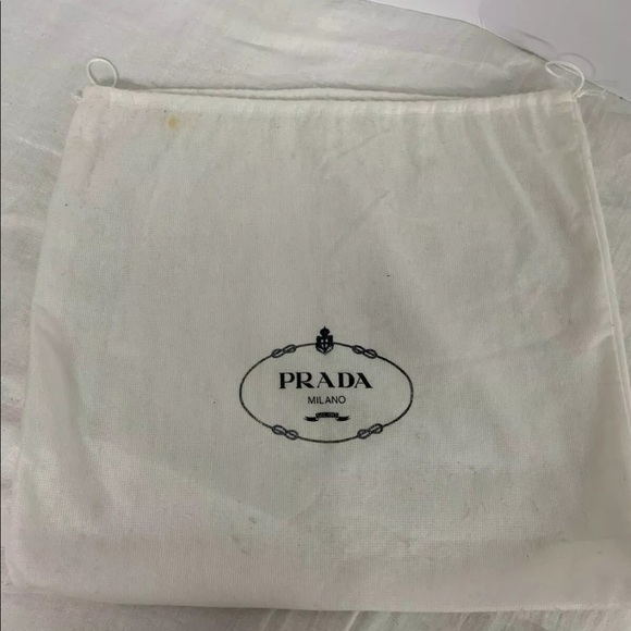 Vintage Prada Black Nylon Triangle Logo Tote Bag Authentic GUC - Picture 9 of 9